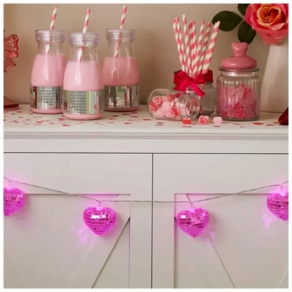 Pink Heart String Lights NIB Hobby lobby